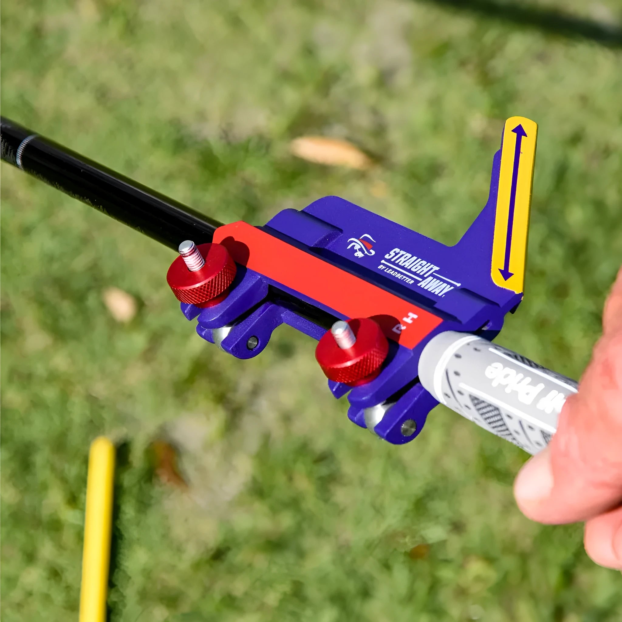 Plastic golf swing plane simulator training aid with alignment guide for swing mechanics