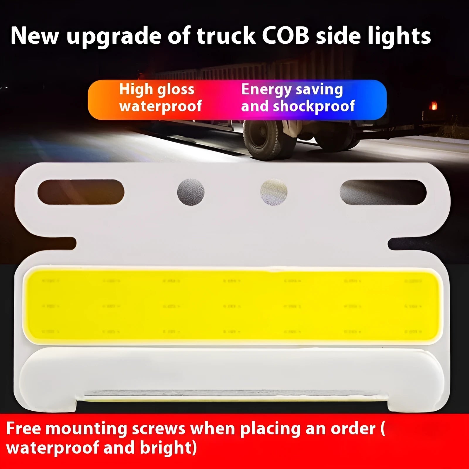 12V or 24V COB LED truck ground tyre side marker light in aluminium housing