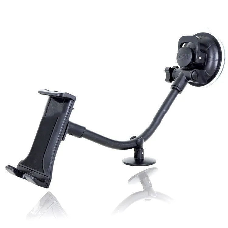 Black vehicle-mounted tablet holder with suction cup for 4-12 inch devices