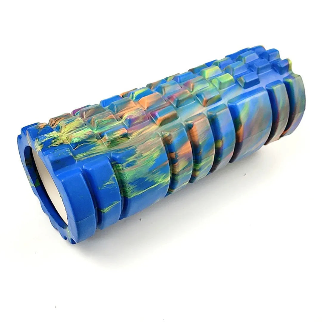 33cm camouflage pattern EVA foam roller in blue green yellow colour variant