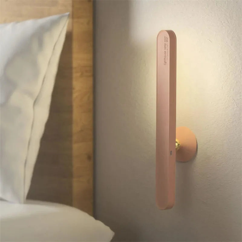 Geometric magnetic suction desk lamp with USB connection and touch controls in white colour