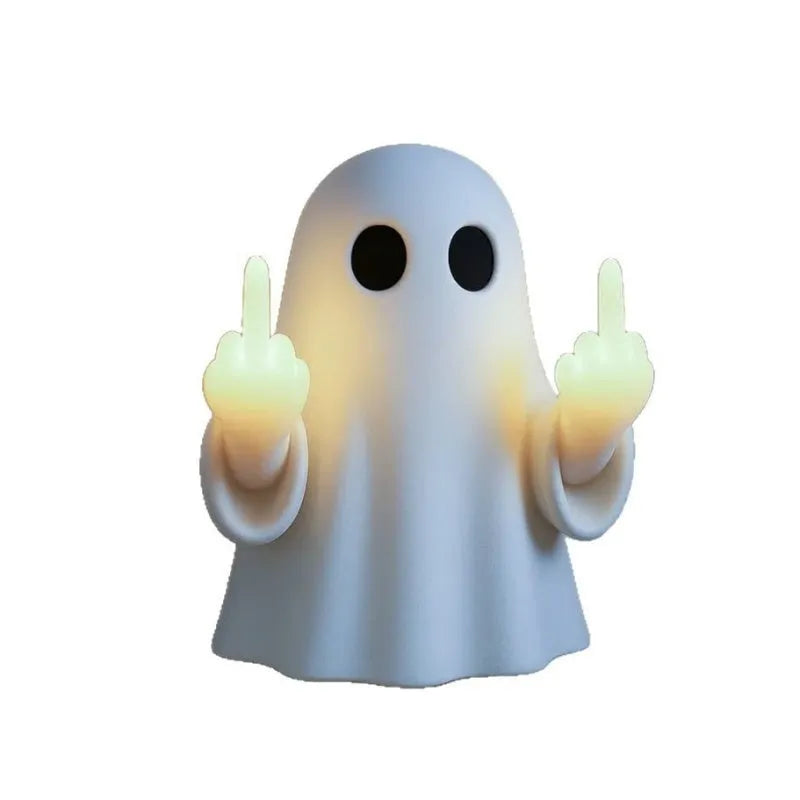 White ghost statue night lamp with modern design for Halloween decoration