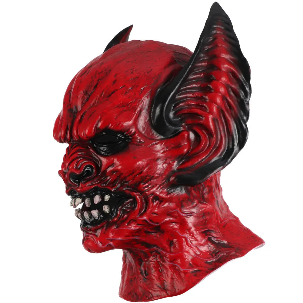 Red bat head cover mask made from RP foam for costume parties