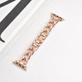 Metallic denim chain watch strap for Apple Watch in silver, black, gold, rose gold and Starlight colour options