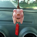 Colourful resin cartoon pig car ornament for dashboard decoration