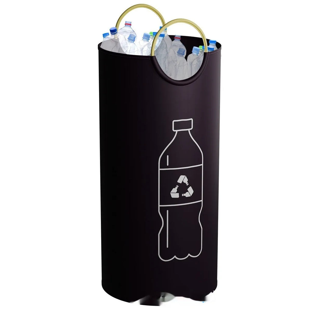 Round portable plastic trash can for outdoor and office use, 38cm wide, 72cm high.