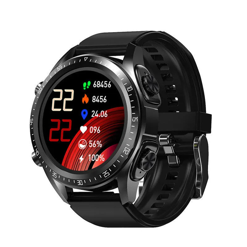 Black smart watch with blood pressure and oxygen monitoring on 1.28 inch screen