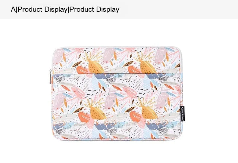 White waterproof PU leather laptop inner bag for 14 inch computers with anti-seismic padding