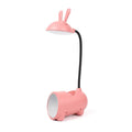 Green cartoon desk lamp with pen holder measuring 30 cm, USB-powered plastic table lamp