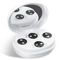 White wireless red light eye massager with EMS technology for dark circles and facial treatments