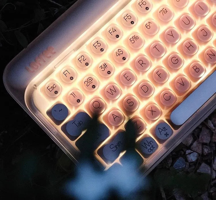 Liquid foundation colour wireless mechanical keyboard with 84 keys, mouse, pickup light, and calculator set