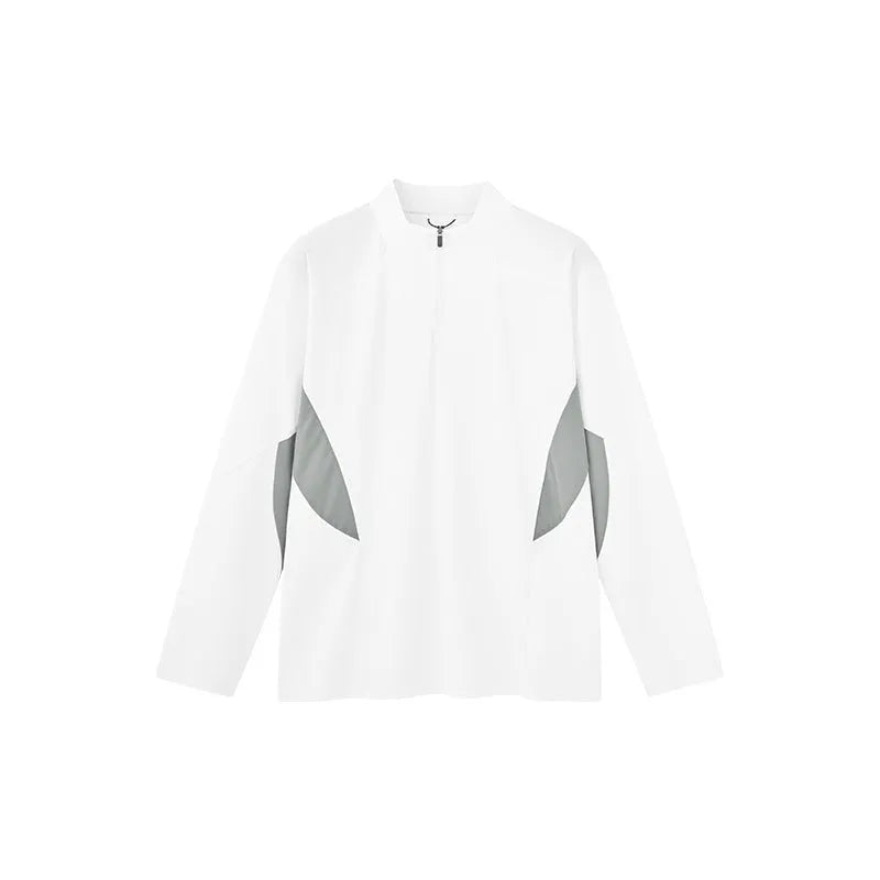 Men's lightweight solid colour polyester top in black, available in short sleeve and long sleeve styles.