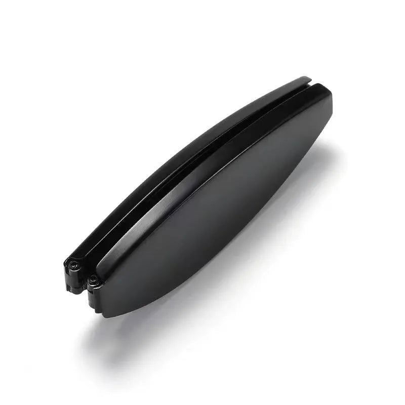 Folding pocket presbyopic glasses with retro frame, shown in black and silver colours