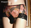 Men's ultra-thin ice silk mesh underwear briefs in mid-waist fit on a colour swatch background.