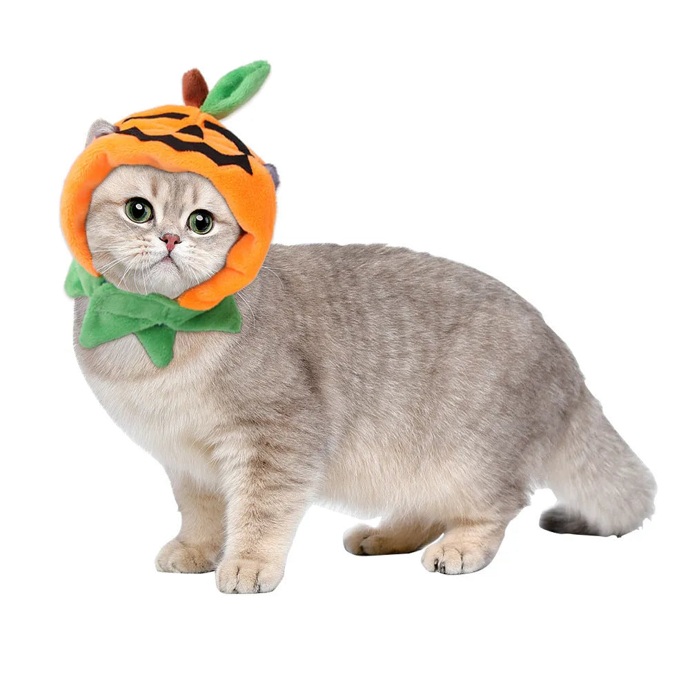 Halloween pumpkin double-sided cloak costume for dog or cat in plush material