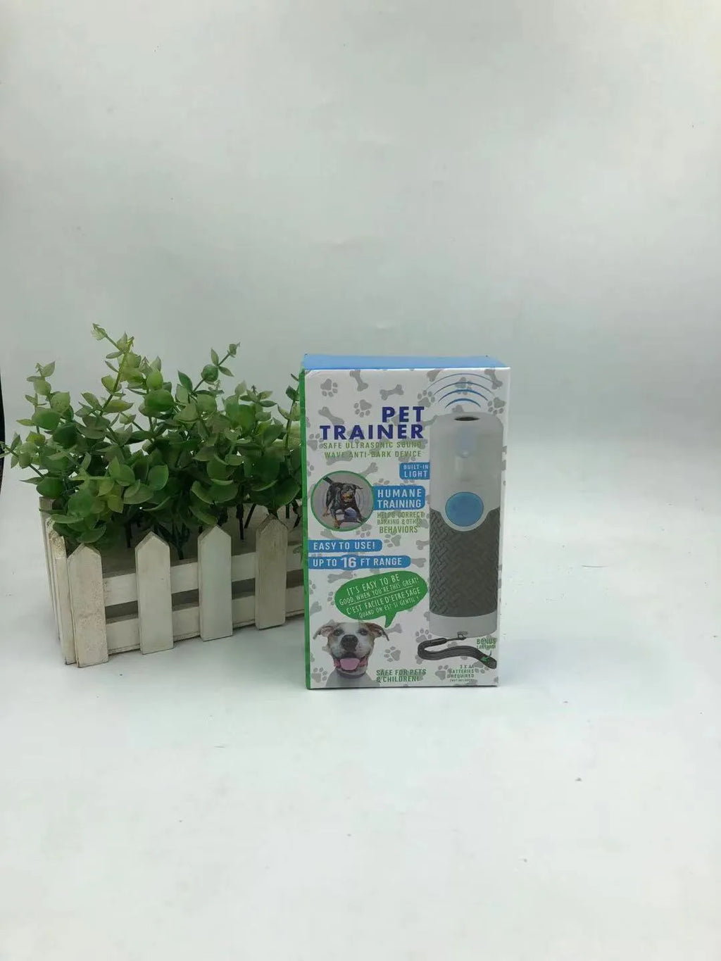 White ABS plastic ultrasonic dog training device for bark control