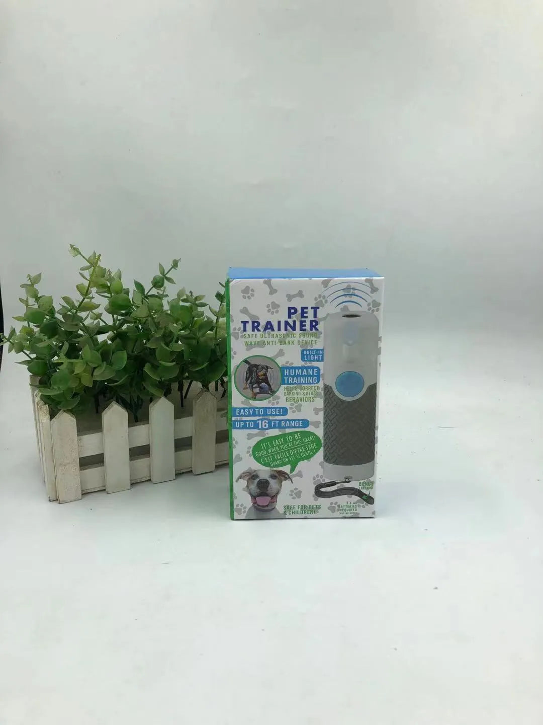 White ABS plastic ultrasonic dog training device for bark control