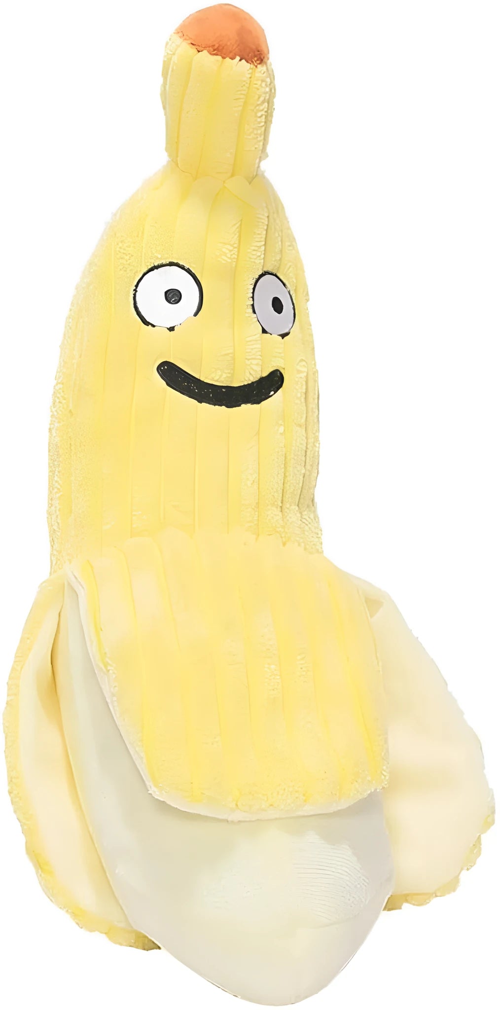 Yellow banana-shaped cat toy with crinkle paper and catnip for indoor feline play