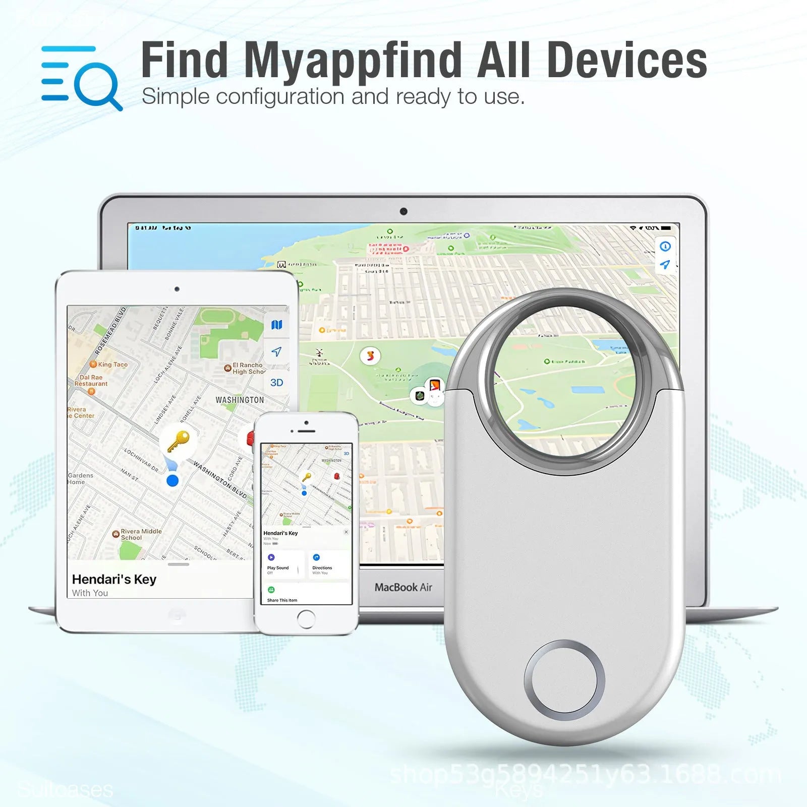 Black and white GPS tracking device for pets and children with compact 55mm dimensions
