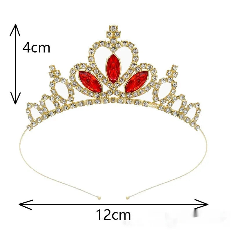 Girls alloy princess crown with electroplated finish in gold and silver colour options