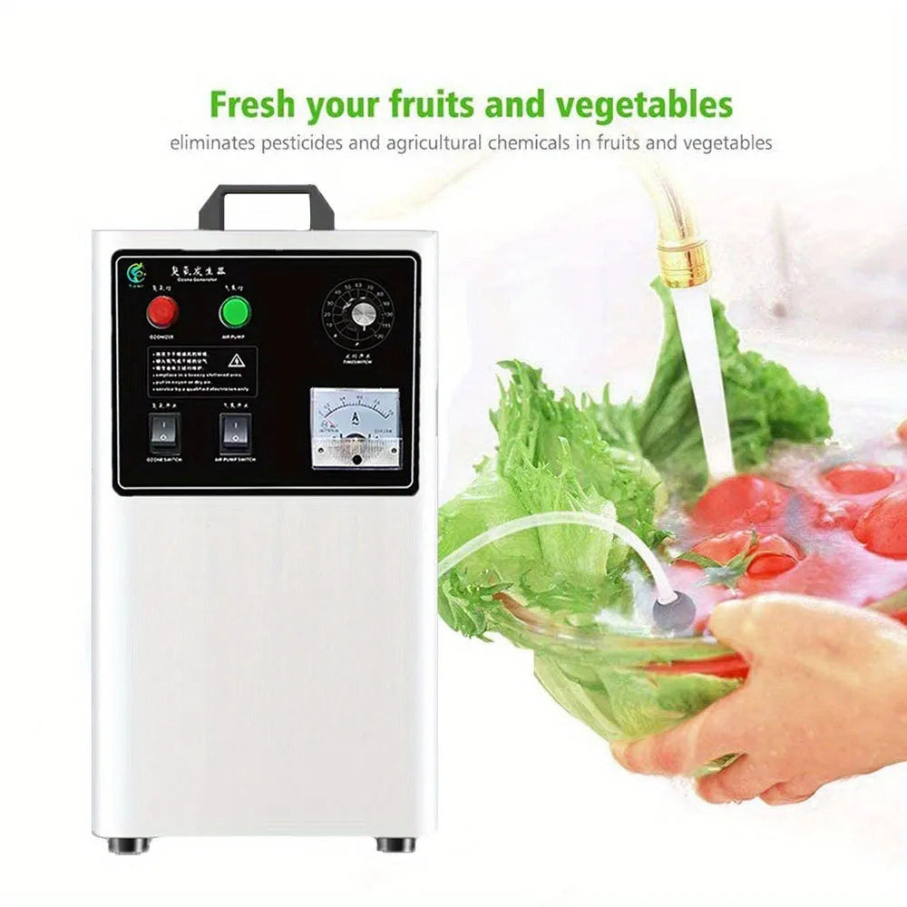 White or stainless steel ozone generator machine for fruit and vegetable treatment with air cooling
