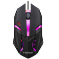 Black 104-key backlit gaming keyboard and mouse with compact 37.5cm width design