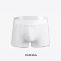 Men's solid colour cotton boxer shorts in black, white, silver grey, and light green