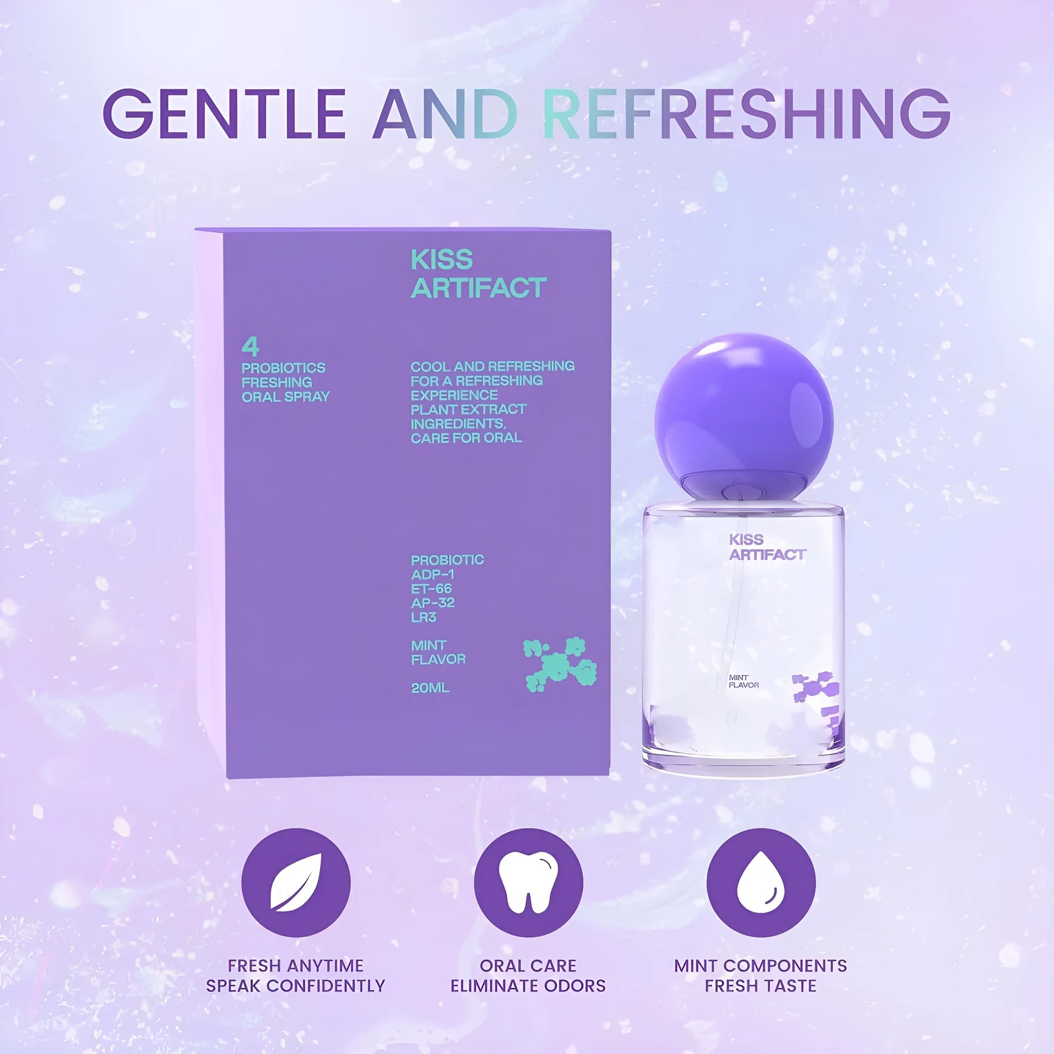 20ml portable oral spray bottle with probiotics formula for oral hydration
