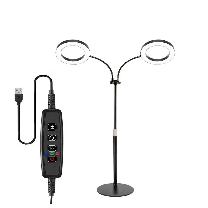 Aluminium alloy angel ring plant grow light on a retractable floor stand