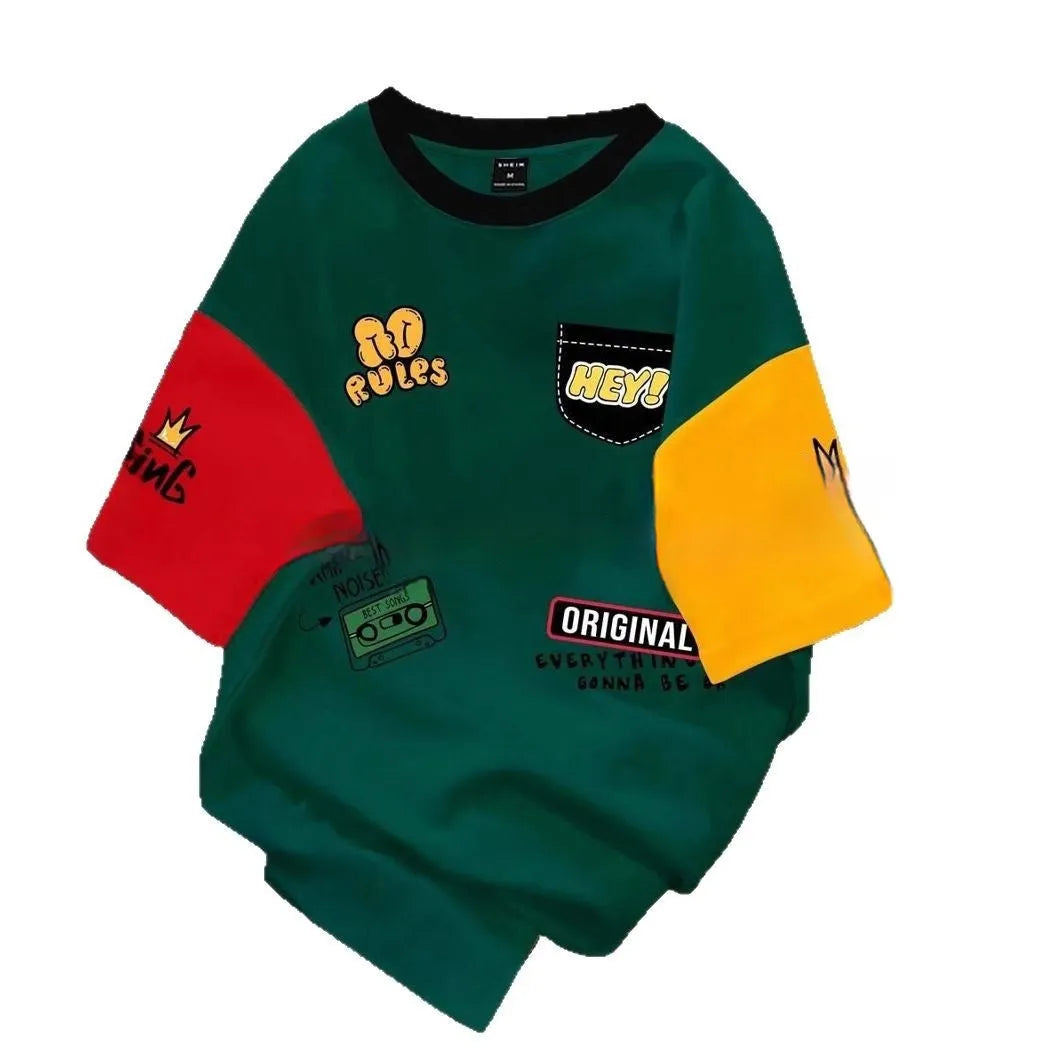 Loose fit casual t-shirt with printed letter design in a selection of colour options.