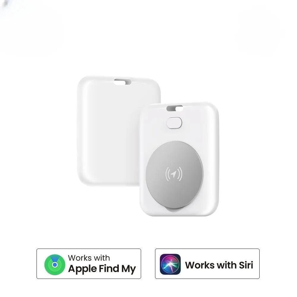 White ABS plastic smart anti-lost pet tracking device for Apple iOS users.