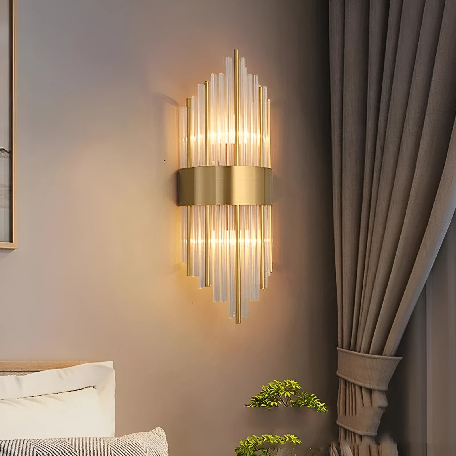 Modern crystal petal wall lamp in gold or black finish for contemporary living room