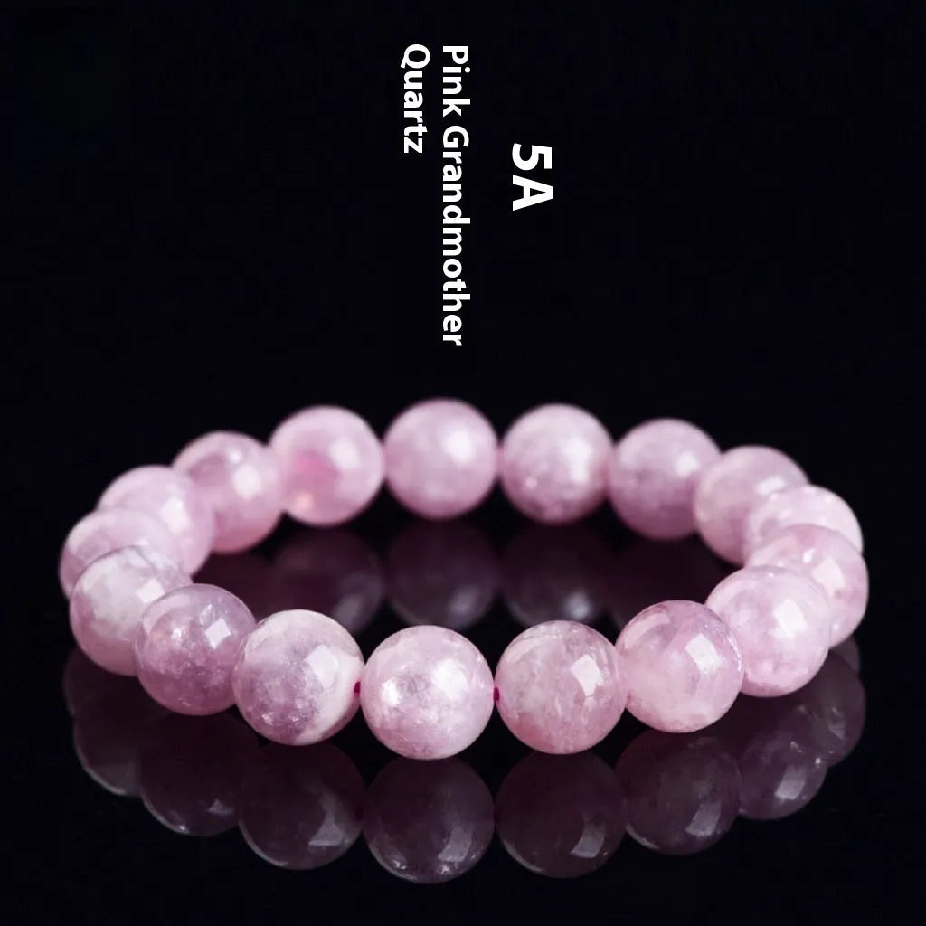 Polished purple crystal bead bracelet in Korean style geometric unisex design.