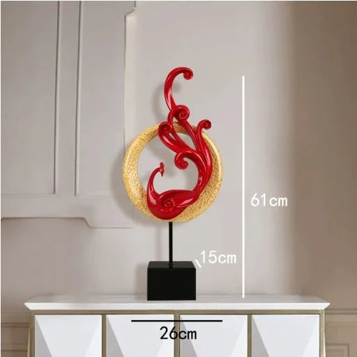 European style synthetic resin phoenix ornament in a choice of festive red, elegant silver, or rose gold colour.