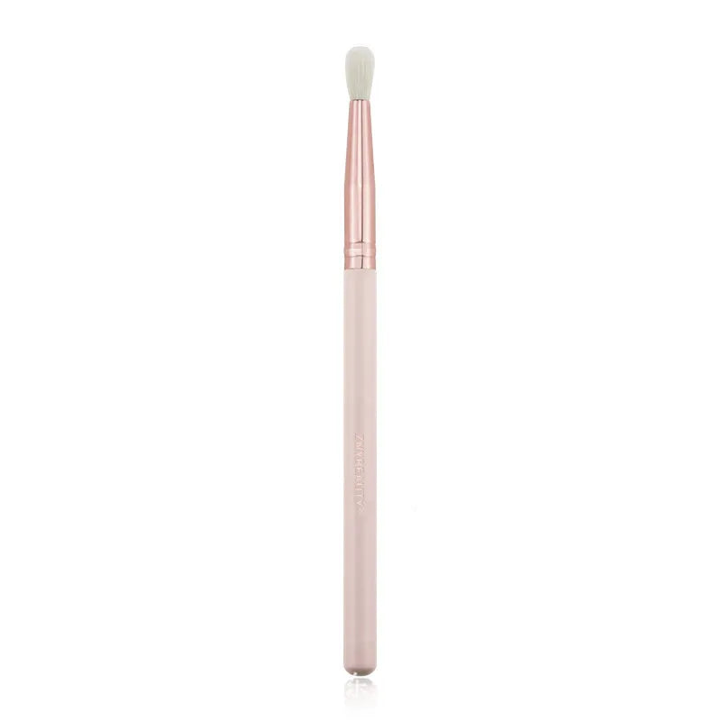 26 pink makeup brushes with wooden handles in a pink PU carry case