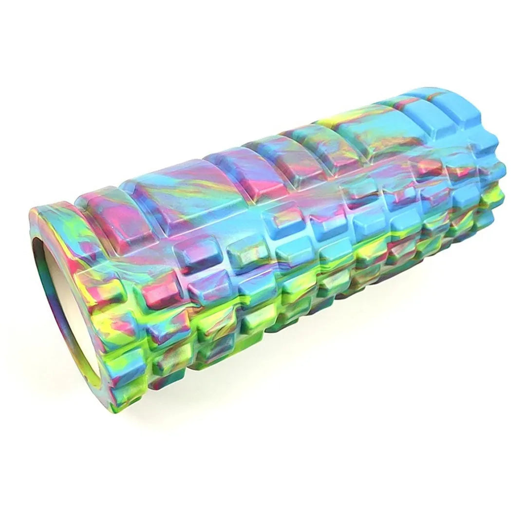 33cm camouflage pattern EVA foam roller in blue green yellow colour variant