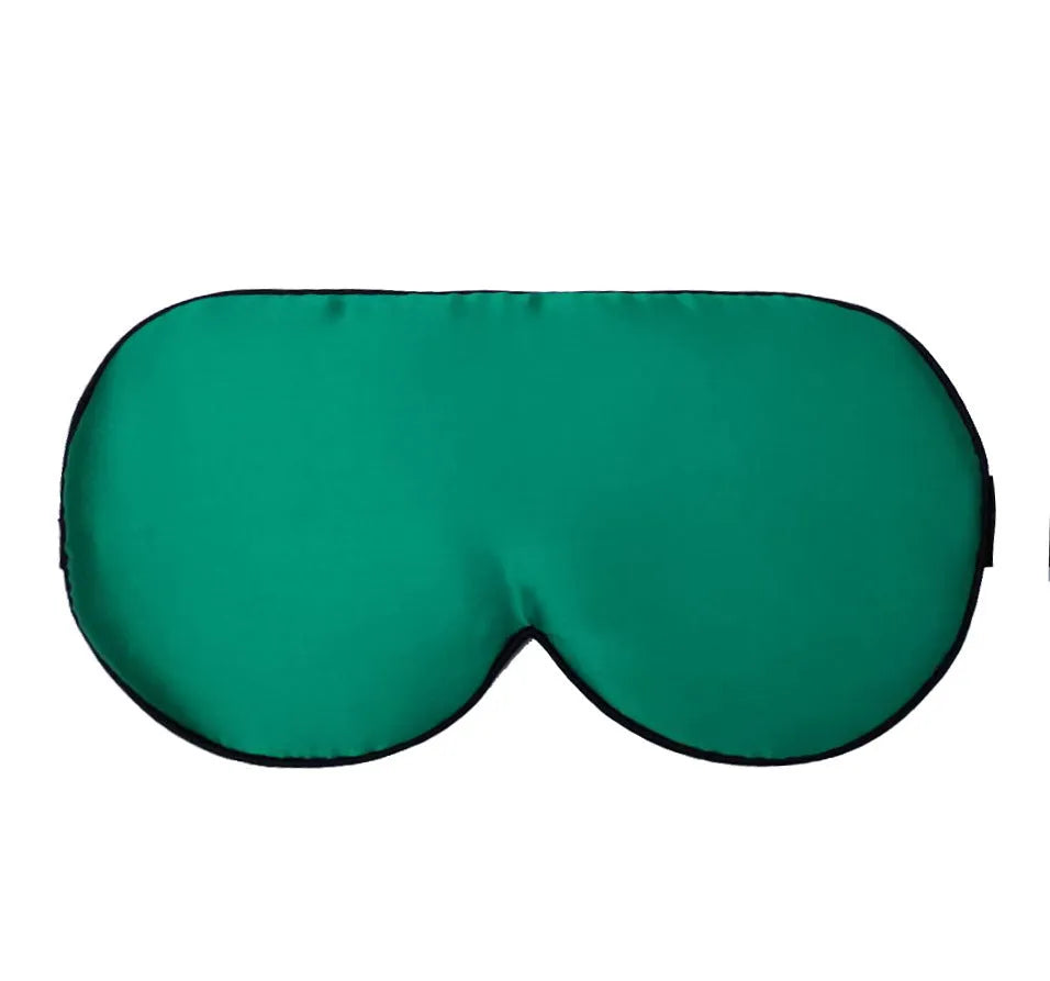 Double-sided mulberry silk eye mask with embroidered design in multiple colour options
