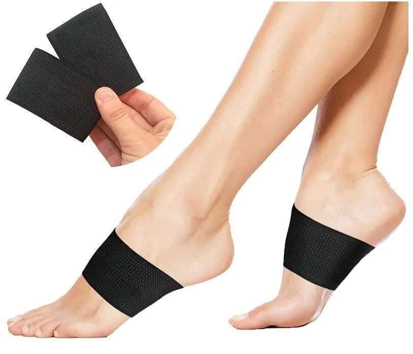 Elastic arch support foot bandage with heart-shaped padding for flat foot conditions