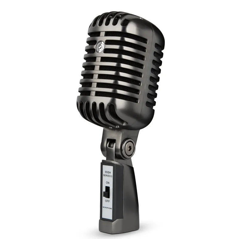 Retro-style wireless condenser microphone with cable for K song and professional recording
