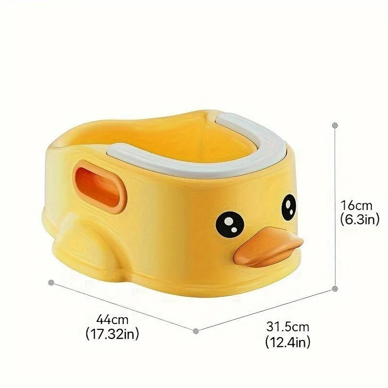 Blue duck-shaped PVC bathtub for washing small dogs and cats on a plain background.