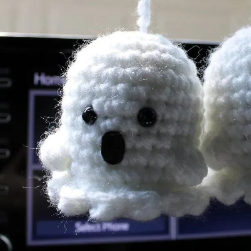 Plush hand-woven cartoon automobile hanging ornament for rear-view mirror decoration
