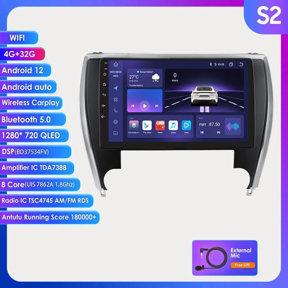 10-inch car navigation and MP5 system for Toyota Camry dashboard installation
