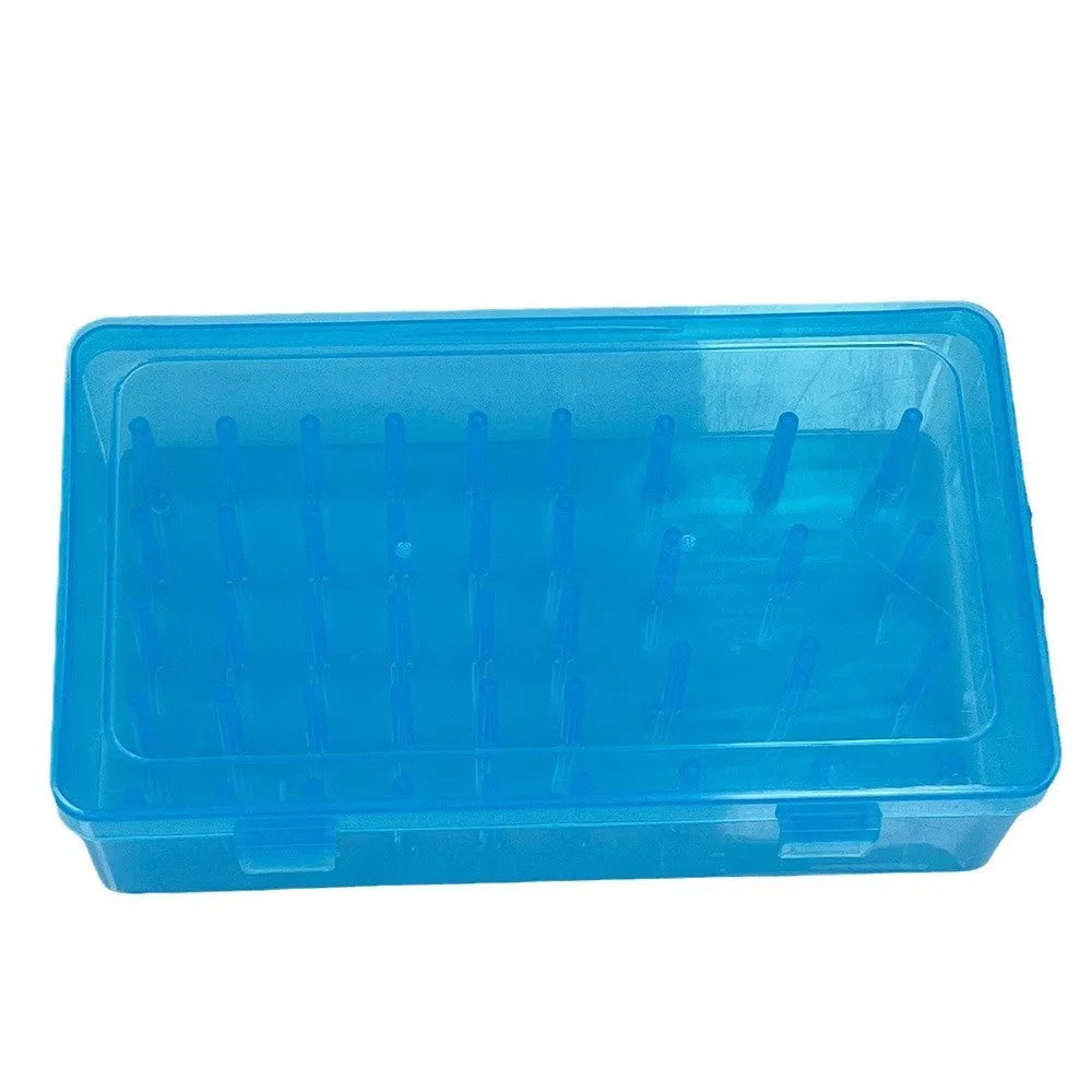 42 compartment plastic storage box with transparent lid for embroidery thread organisation