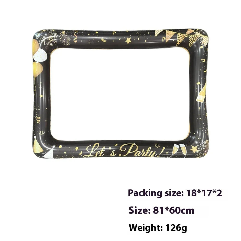 Christmas inflatable photo frame PVC prop for festive photography and interactive play