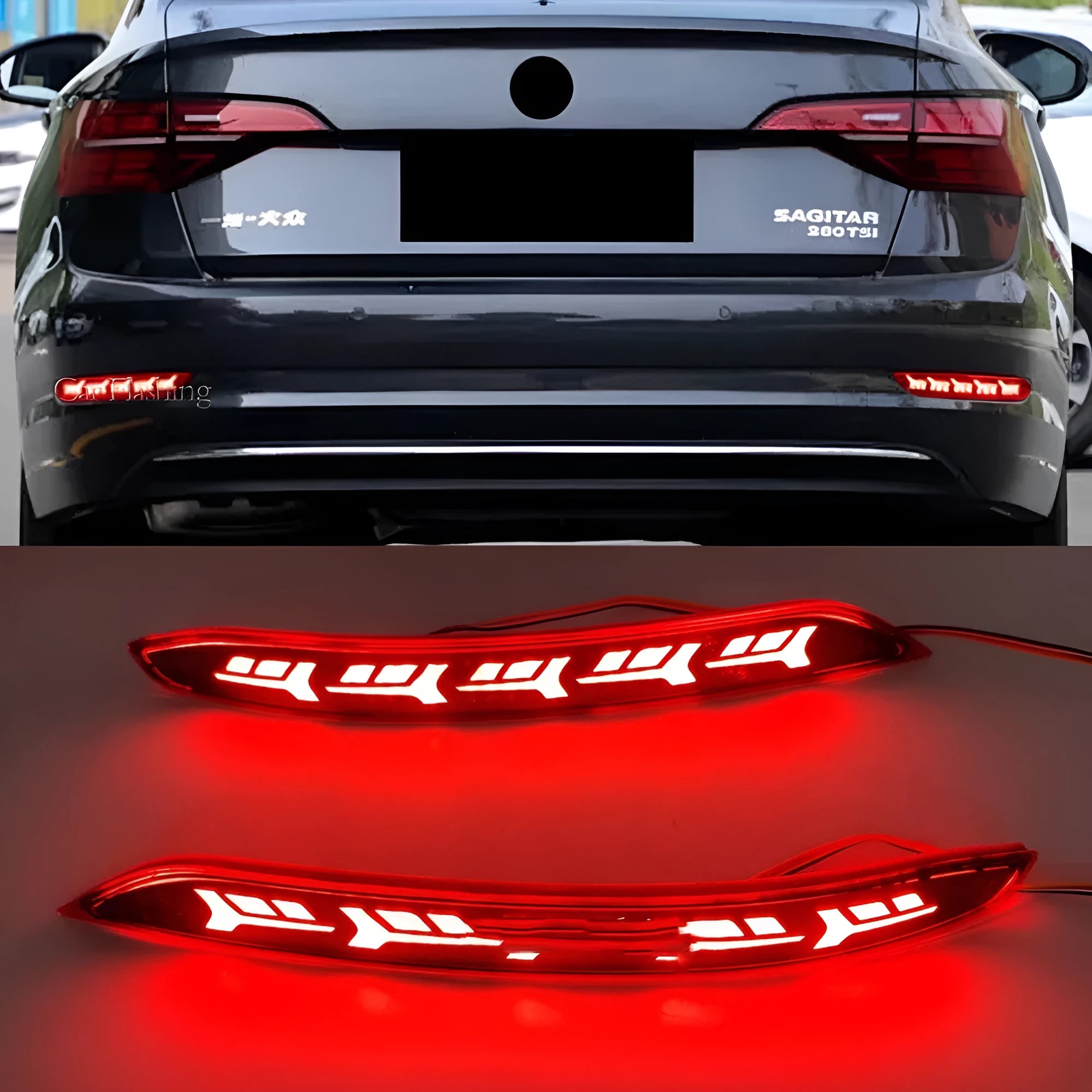 Volkswagen Sagitar rear bumper LED light with scan flowing water patterns for 19-21 models