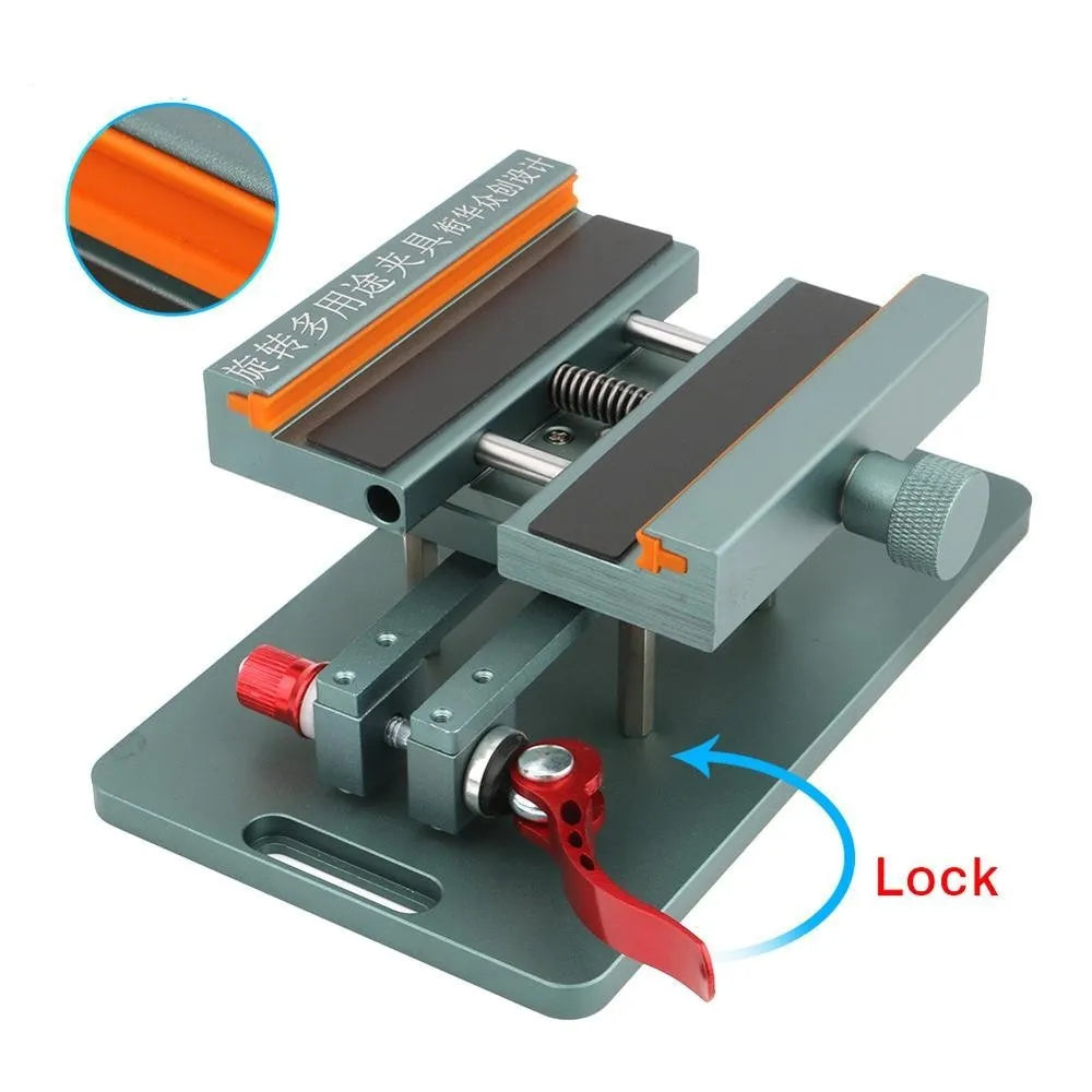 Smartphone repair fixture with silicone grip and adjustable design for rear cover removal
