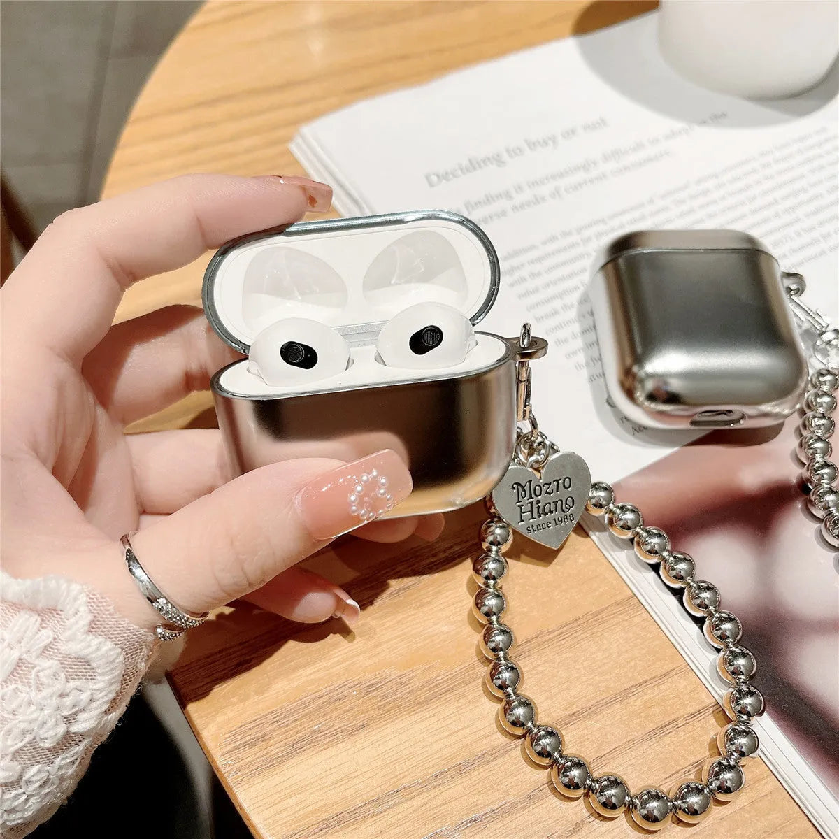 Matte plating TPU protective case with bracelet for AirPods 1-4 and Pro models