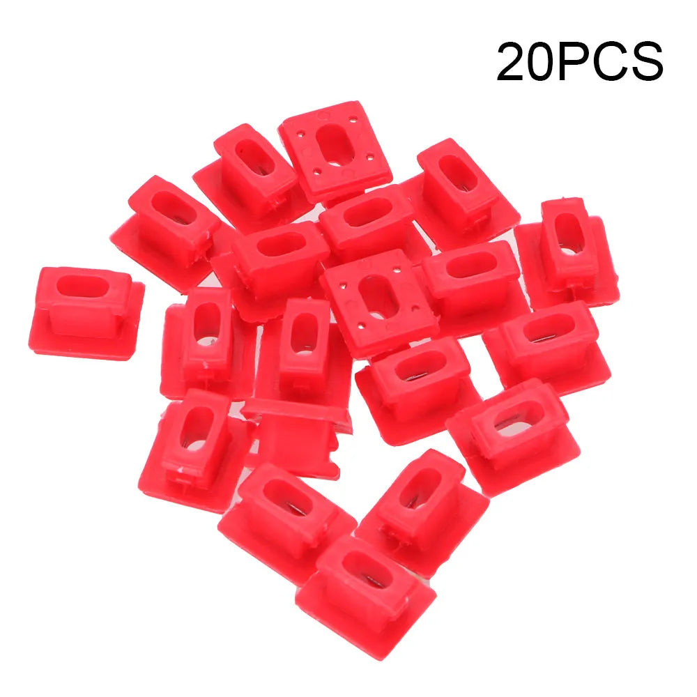 Pack of black plastic BMW interior door trim panel replacement snap clips.
