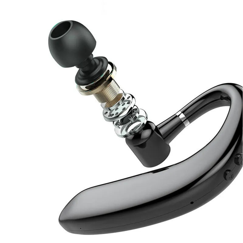 Single ear wireless Bluetooth headset in black or blue colour with 180-degree rotation design