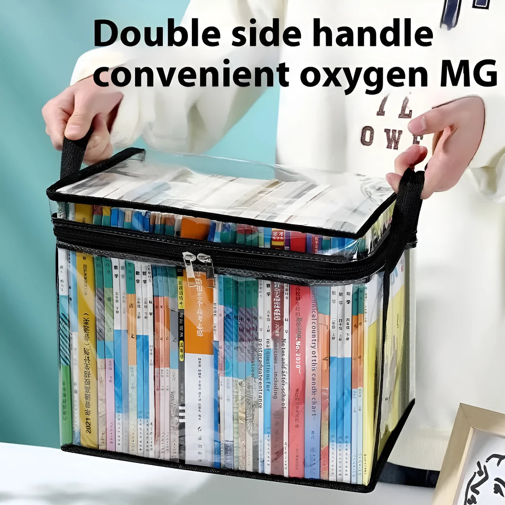 Large white foldable PVC storage bag with sealing function and transparent visible sections